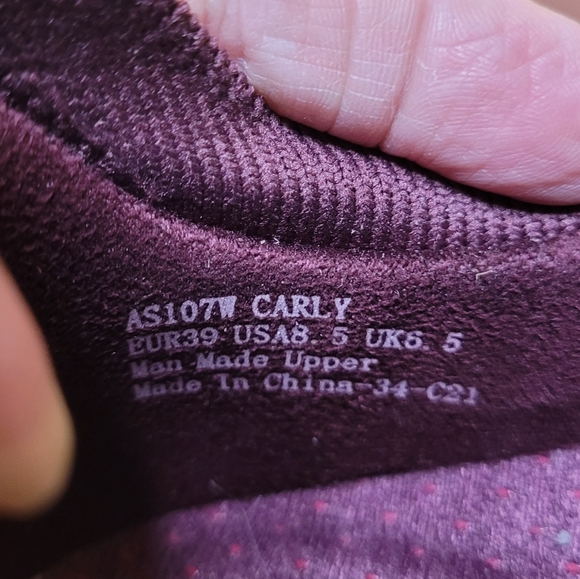Aetrex Orthotic Arch Support Carly sneakers 8.5M. Burgundy - Picture 3 of 9